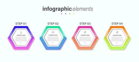 plantilla de diseño de etiquetas infográficas vectoriales con iconos y 4 opciones o pasos. se puede utilizar para diagramas de proceso, presentaciones, diseño de flujo de trabajo, banner, diagrama de flujo, gráfico de información. vector