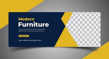 modern furniture Facebook cover page template vector