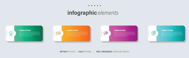 Business infographic element with 4 options, steps, number vector template design