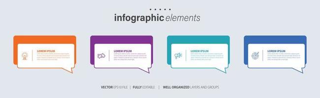 Presentation business infographic template with 4 options. Vector illustration.