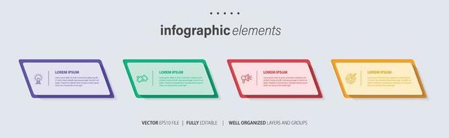 Presentation business infographic template with 4 options. Vector illustration.