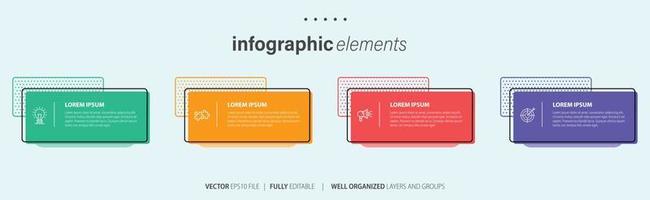 Business Infographic template design with numbers 4 options or steps. vector