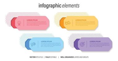 negocio infografía modelo diseño con números 4 4 opciones o pasos. vector