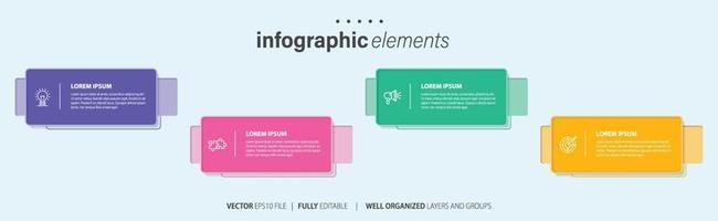 Business Infographic template design with numbers 4 options or steps. vector