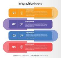 Four numbered rectangular frames placed in horizontal row. Concept of 4 stages of marketing strategy. Modern flat infographic design template. Simple vector illustration for business presentation