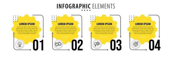 visualización de datos comerciales. diagrama del proceso. elementos abstractos de gráfico, diagrama con pasos, opciones, partes o procesos. plantilla de negocio vectorial para presentación. concepto creativo para infografía. vector