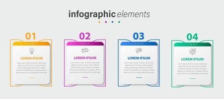 Vector Infographic label design template with icons and 4 options or steps. Can be used for process diagram, presentations, workflow layout, banner, flow chart, info graph.