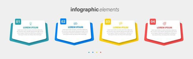 plantilla de diseño infográfico vectorial con 4 opciones o pasos vector