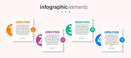 Vector Infographic label design template with icons and 4 options or steps. Can be used for process diagram, presentations, workflow layout, banner, flow chart, info graph.