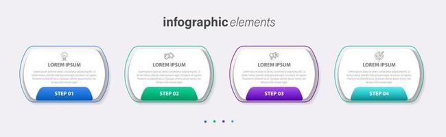 plantilla de diseño infográfico vectorial con 4 opciones o pasos vector