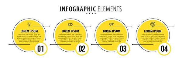 Vector Infographic label design template with icons and 4 options or steps. Can be used for process diagram, presentations, workflow layout, banner, flow chart, info graph.