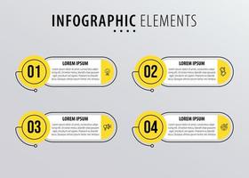 plantilla de diseño infográfico vectorial con 4 opciones o pasos vector