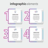 plantilla de diseño infográfico vectorial con 4 opciones o pasos vector