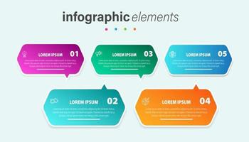 Business infographic elements template design with icons and 4 options or steps. Vector illustration.