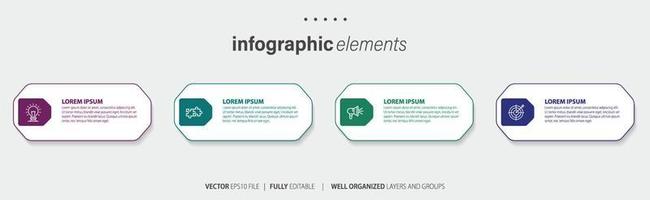 Vector infographic flat template circles for four label, diagram, graph, presentation. Business concept with 4 options. For content, flowchart, steps, timeline, workflow, marketing. EPS10