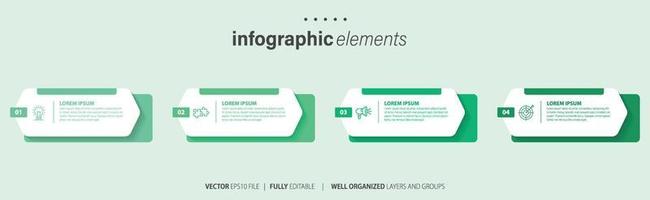 moderno infografía modelo con 4 4 pasos. negocio circulo modelo con opciones para folleto, diagrama, flujo de trabajo, línea de tiempo, web diseño. vector eps 10