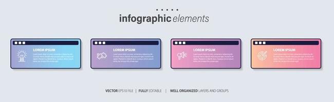 Presentation business infographic template with 4 options. Vector illustration.