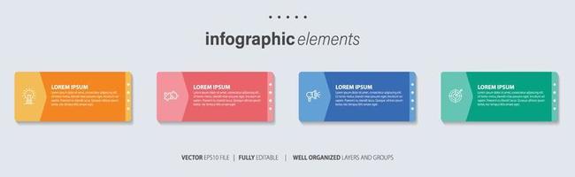 Presentation business infographic template with 4 options. Vector illustration.