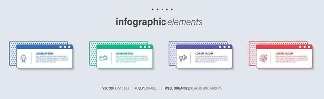 Presentation business infographic template with 4 options. Vector illustration.