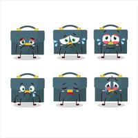 Briefcase cartoon in character with sad expression vector