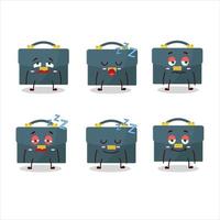 Cartoon character of briefcase with sleepy expression vector