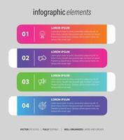 Four numbered rectangular frames placed in horizontal row. Concept of 4 stages of marketing strategy. Modern flat infographic design template. Simple vector illustration for business presentation