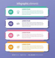 Four numbered rectangular frames placed in horizontal row. Concept of 4 stages of marketing strategy. Modern flat infographic design template. Simple vector illustration for business presentation