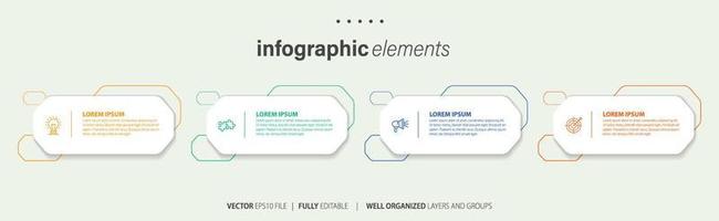 Business Infographic template design with numbers 4 options or steps. vector