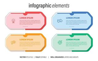 negocio infografía modelo diseño con números 4 4 opciones o pasos. vector