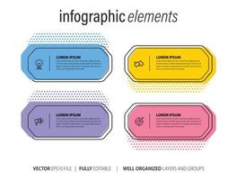 negocio infografía modelo diseño con números 4 4 opciones o pasos. vector