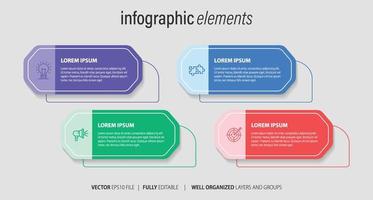 Business Infographic template design with numbers 4 options or steps. vector