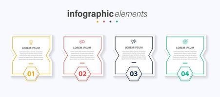 Vector Infographic label design template with icons and 4 options or steps. Can be used for process diagram, presentations, workflow layout, banner, flow chart, info graph.