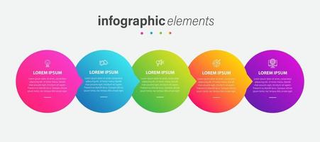 Business infographic elements template design with icons and 4 options or steps. Vector illustration.