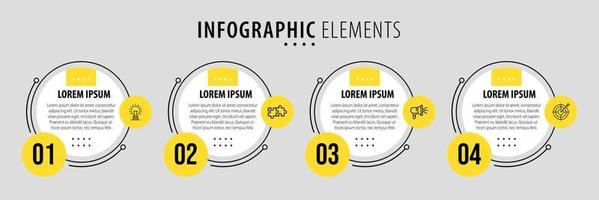 visualización de datos comerciales. diagrama del proceso. elementos abstractos de gráfico, diagrama con pasos, opciones, partes o procesos. plantilla de negocio vectorial para presentación. concepto creativo para infografía. vector