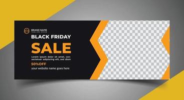 black Friday fakebook cover social media banner design vector