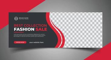 fashion sale Facebook cover banner and social media post design vector