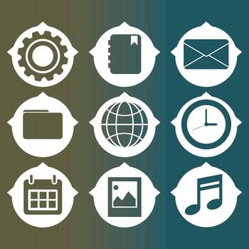 icon design like a nut with a white color and trasnparant object inside vector