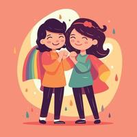 lgbt orgullo día y mes lesbiana mujer Pareja vector