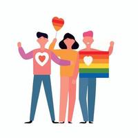 lgbt pride day and month gay parade vector