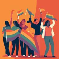 lgbt pride day and month gay parade vector