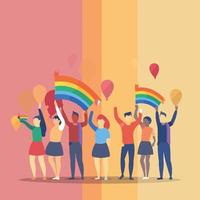 lgbt orgullo día y mes gay desfile vector