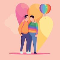 lgbt orgullo día y mes gay hombres Pareja vector