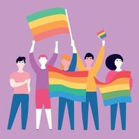 lgbt pride day and month gay parade vector