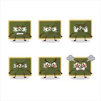 Chalk board cartoon character with various angry expressions vector