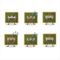 Cartoon character of chalk board with sleepy expression vector