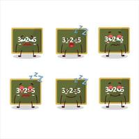 Cartoon character of chalk board with sleepy expression vector