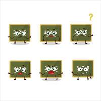 Cartoon character of chalk board with what expression vector