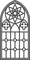 Igreja medieval janela. velho gótico estilo arquitetura elemento. esboço ilustração png