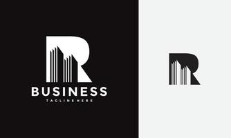 initials R city building logo vector
