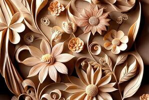 Floral abstract paper pattern background. photo